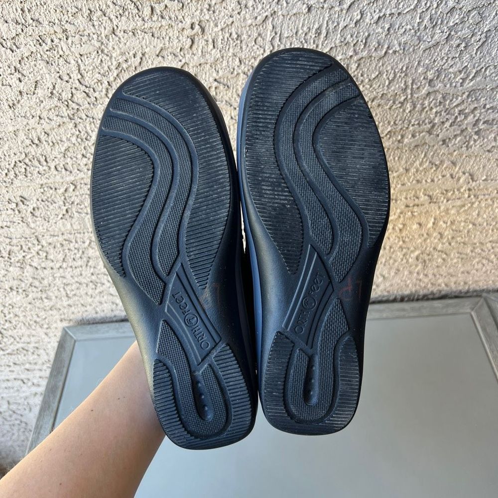 Orthofeet 813 Solerno Casual Orthotic Slip On Shoes Womens 7 Black Leather - Picture 8 of 13